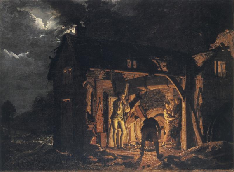 Joseph wright of derby An Iron Forge Viewed from Without Norge oil painting art